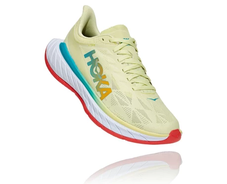 Green / Coral Women's HOKA Carbon X 2 Road Running Shoes | US-GWCRTV